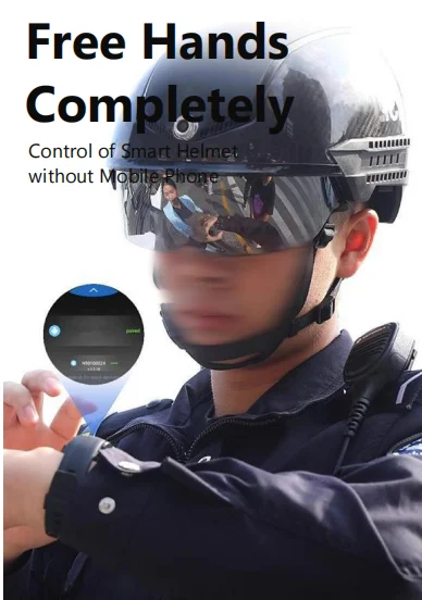 ECO-SH01 Half Face Pp Plastic Material for testing body temperature Smart Helmet