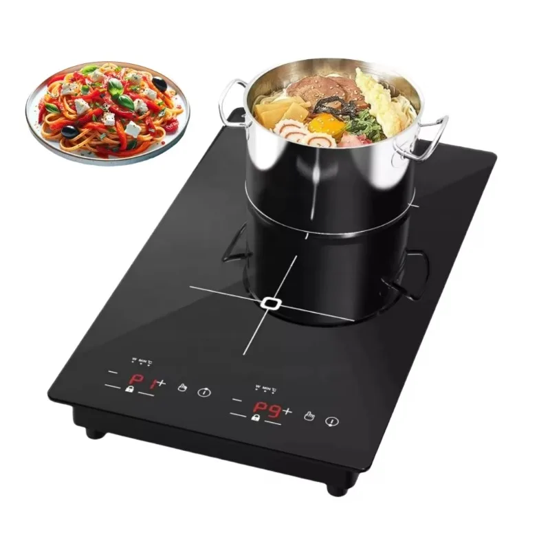 Dual Burner Infrared Induction Cooker Ceramic Glass Touch Control 110V Stainless Steel for Home Kitchen Hotel Cooking Equipment