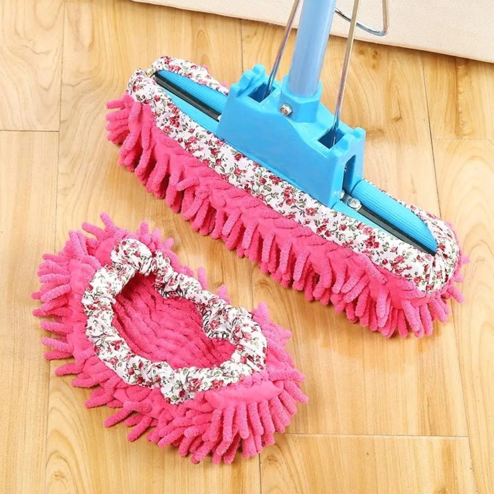 Washable Floor Cleaning Mop Slippers & Removable Shoe Covers for Easy Sweeping - Ideal for kitchen , Bathroom & Office