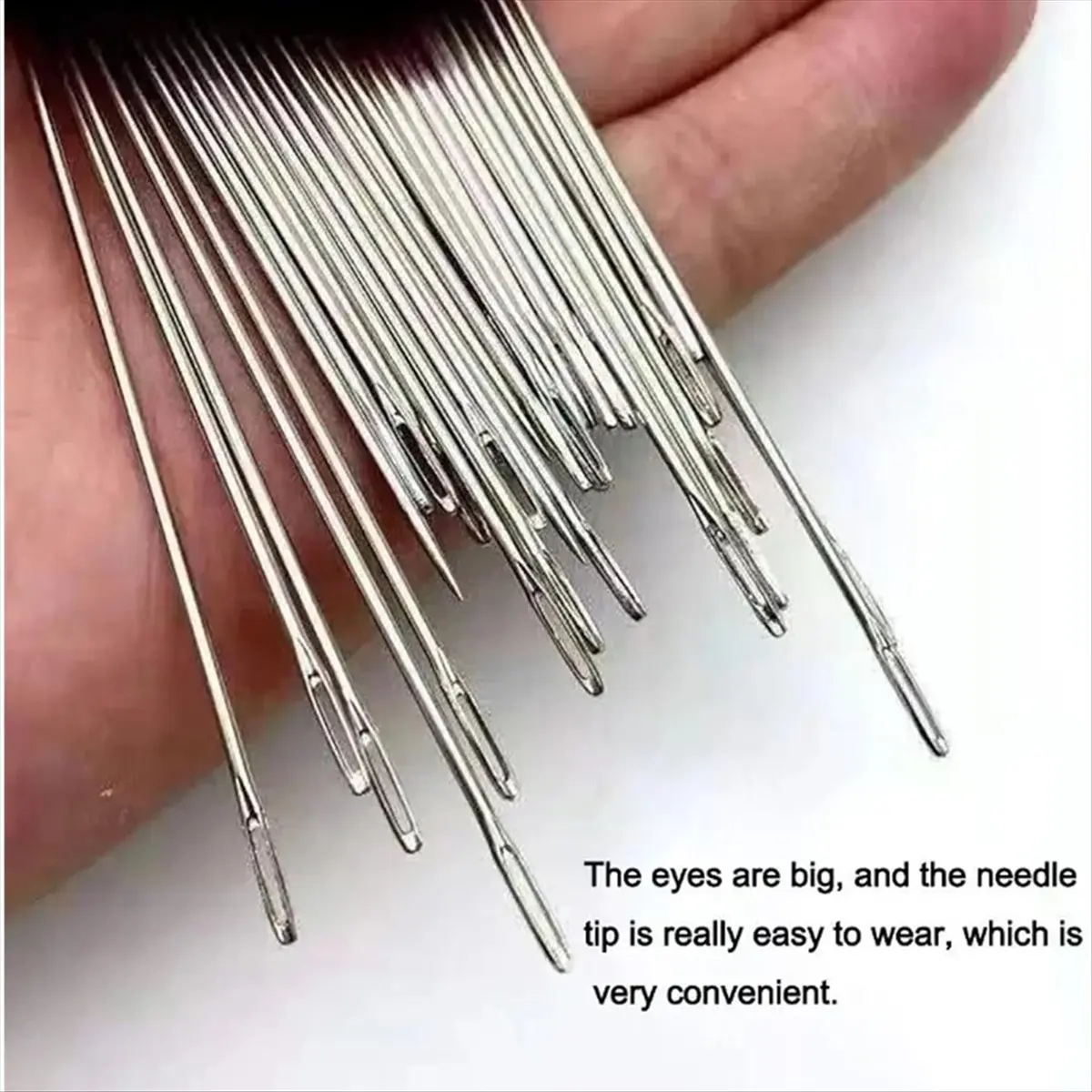 34Pcs Sewing Tool Set Big Eye Steel Needle Set Handmade Quilting & Sewing Needles Kit for DIY Sewing