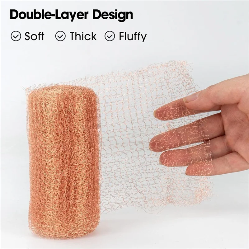 

ABZV-3Pcs 12.7Cmx3meter Copper Knitted Wire Mesh Rustproof Copper Mesh Roll For Rodent Copper Mesh For Garden House Ideal DIY
