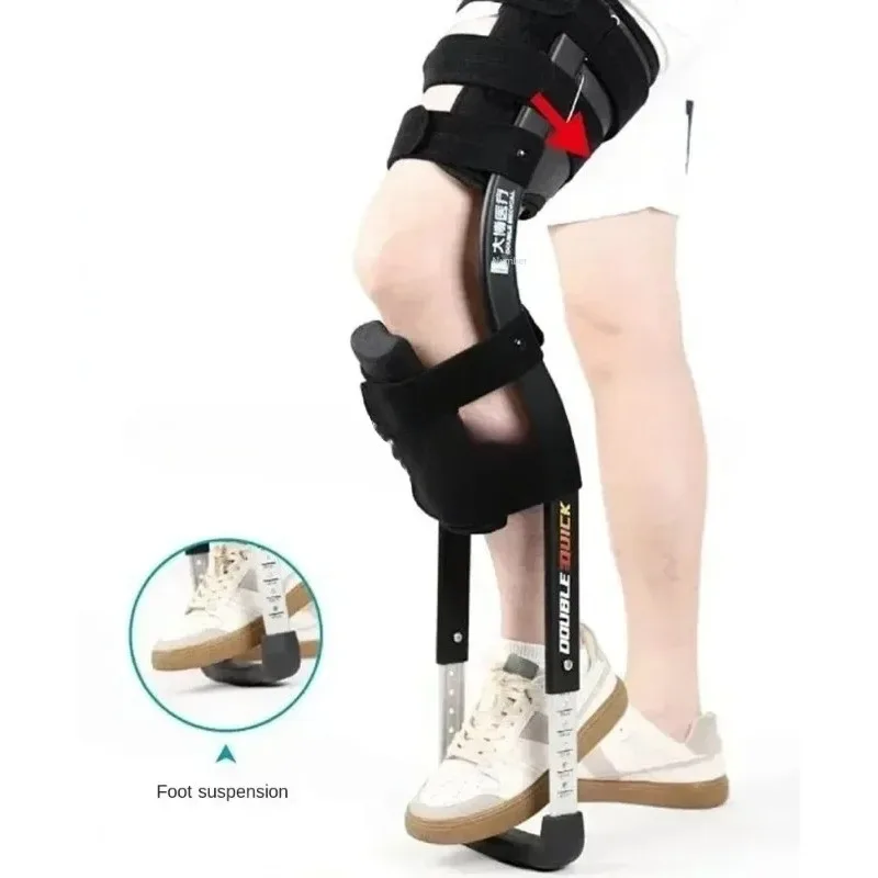 Support Free Rehabilitation Mobility Aids Knee Walker Single-Leg Telescoping Assisted Walking Training Stick Hands Free Crutch