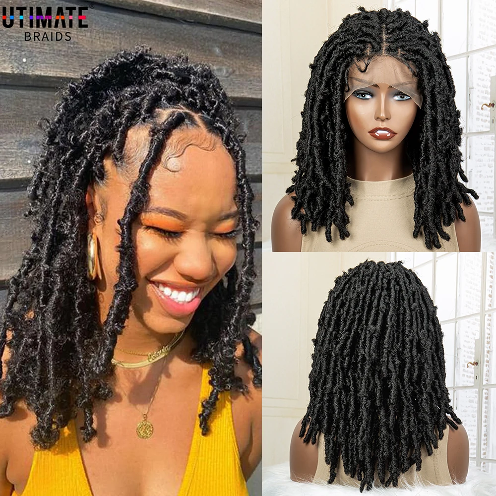 

Synthetic Locs Box Knotless Braided Wigs for Women Lace Frontal Dreadlock Braiding Wig 16 Inches Short Bob Wig with Baby Hair