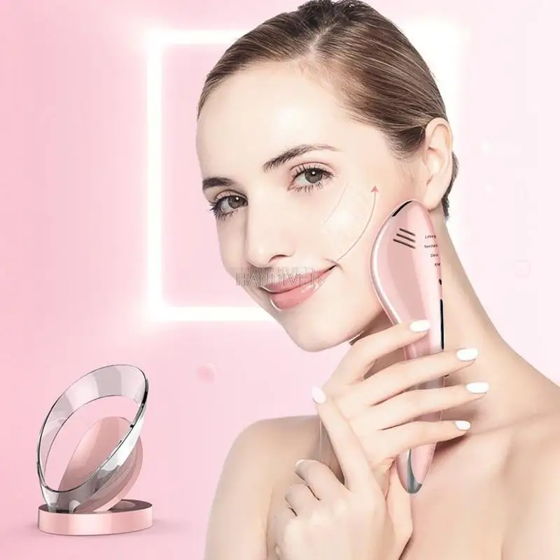 EMS LED Rimozione delle rughe Macchina per il lifting del viso caldo nel ghiaccio Massaggiatore facciale Dispositivo di bellezza a micro corrente Tenditore della pelle