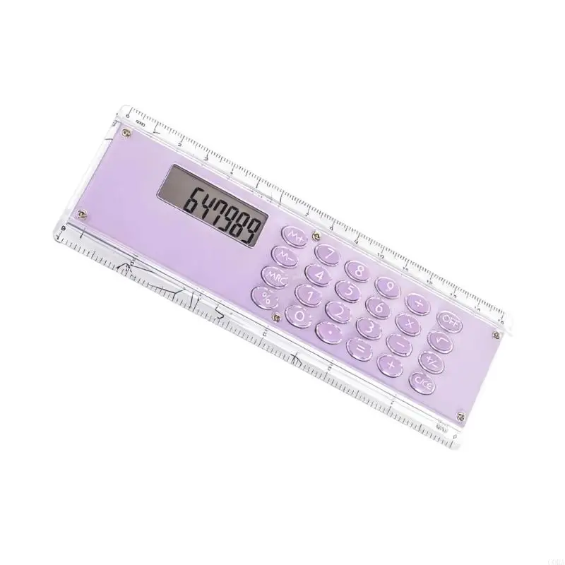 CORA Double Side Measurement 15cm Ruler With Integrated Calculator Ergonomic For Homework Office Tasks