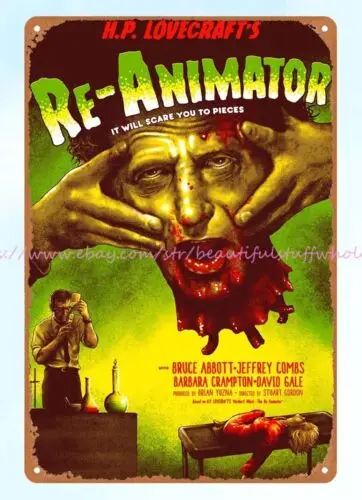 reproductions for business Re-Animator horror movie poster metal tin sign