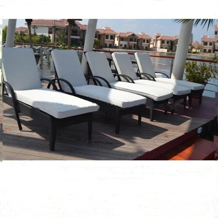 

popular rattan lounge furniture patio garden sun lounger