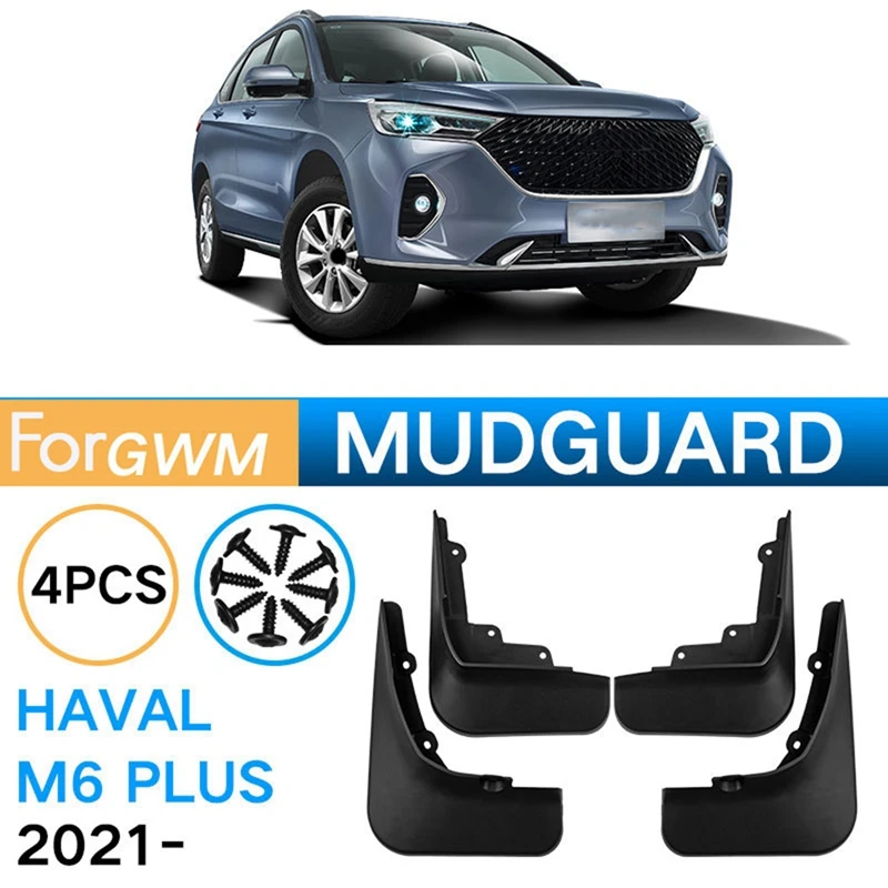 4PCS Car Mudguard Mud Flaps Splash Mud Guard Fender For GWM Great Wall Haval M6 Plus 2021-2023 Car Accessories