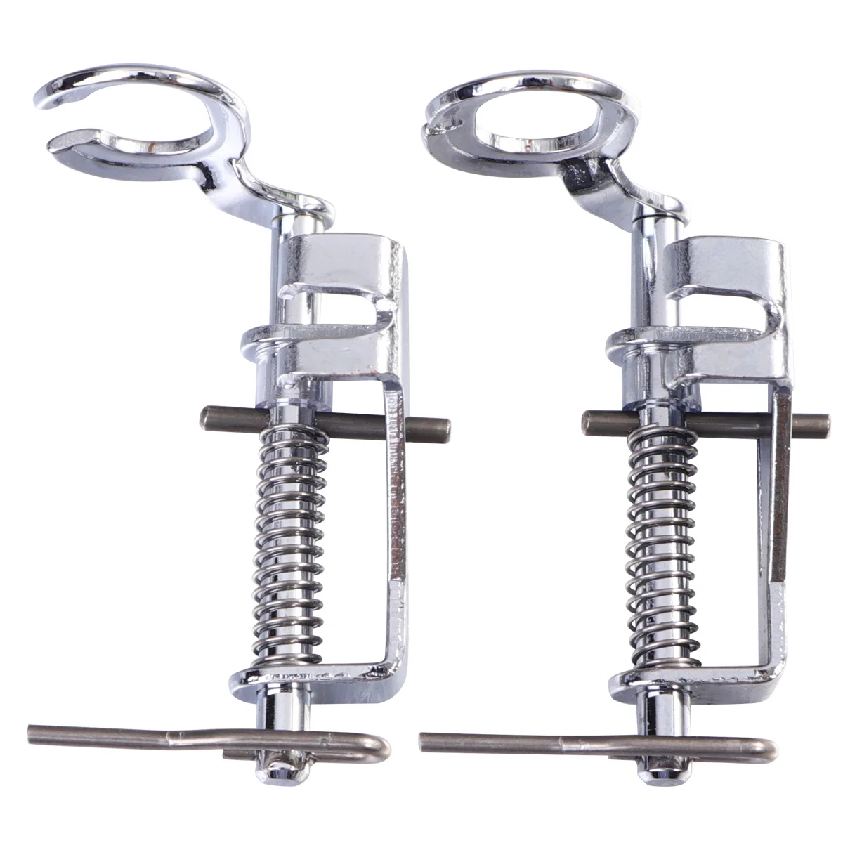 2 قطعة ماكينة خياطة قطعة قدم الضغط في ماكينة الخياطة الربيع قابل للتعديل مفتوحة إغلاق اصبع القدم المعدنية اللحف التطريز القدم لآلات عرقوب منخفضة المحلية