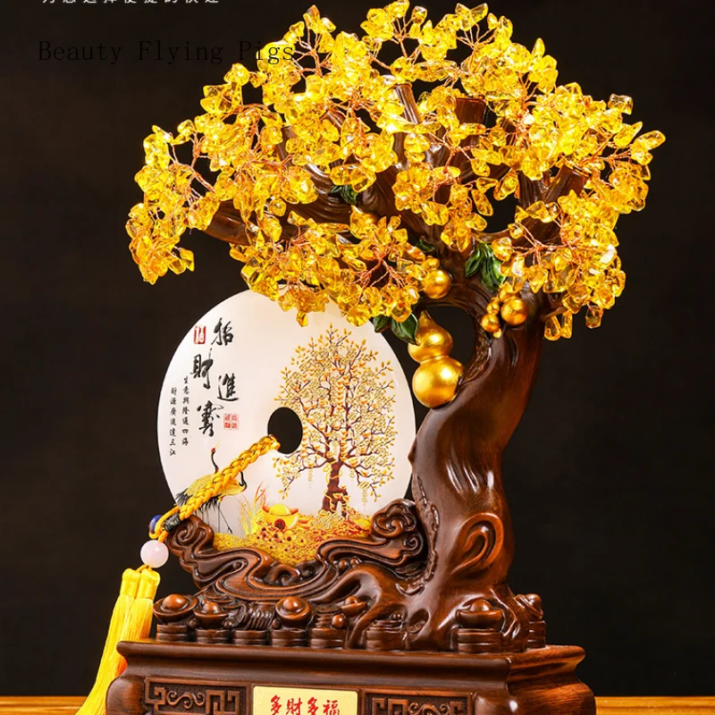 1PCS resin wealth tree safety buckle decoration for living room office cash register store opening gift