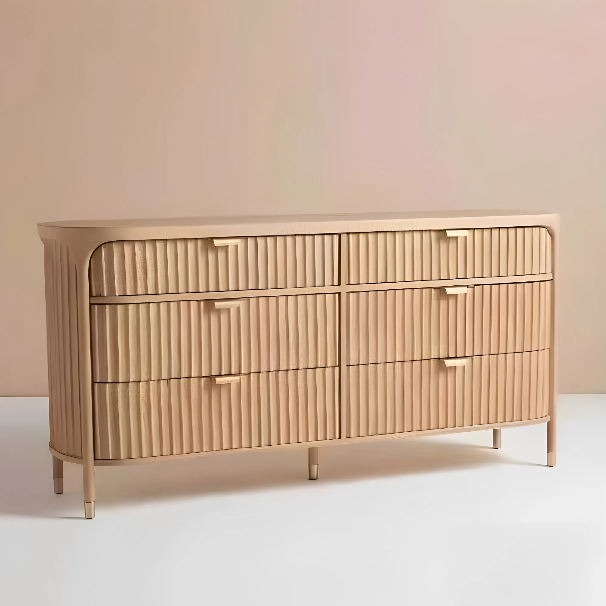 Country solid wood six-chest cabinet living room storage cabinet bedroom retro texture design storage cabinet