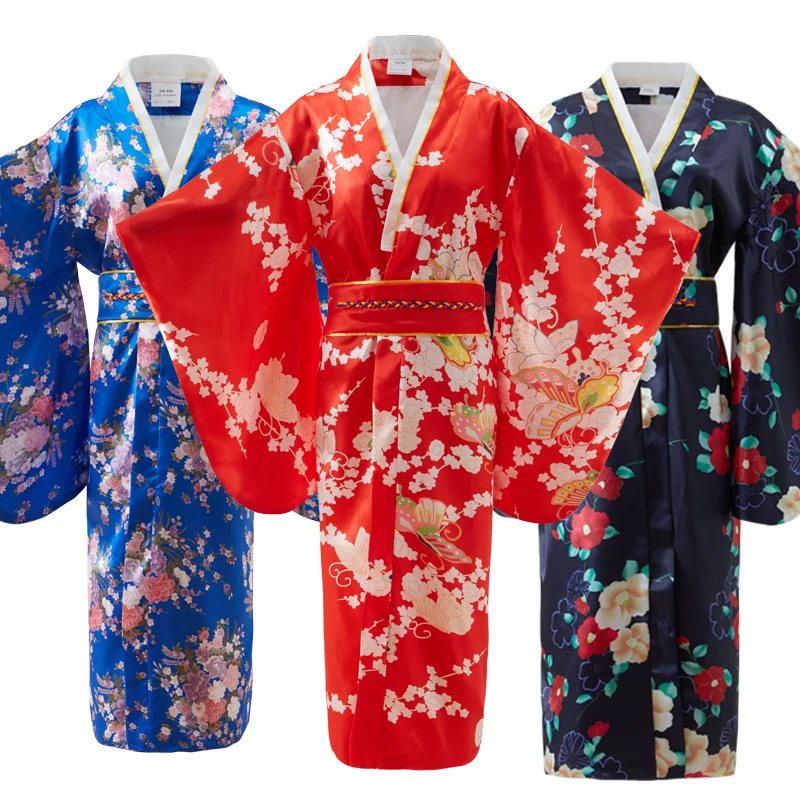 Women Traditional Japan Kimono Gorgeous Robe Dress Set Geiko Costume Female Yukata Clothes For Party Disguise Halloween Cosplay