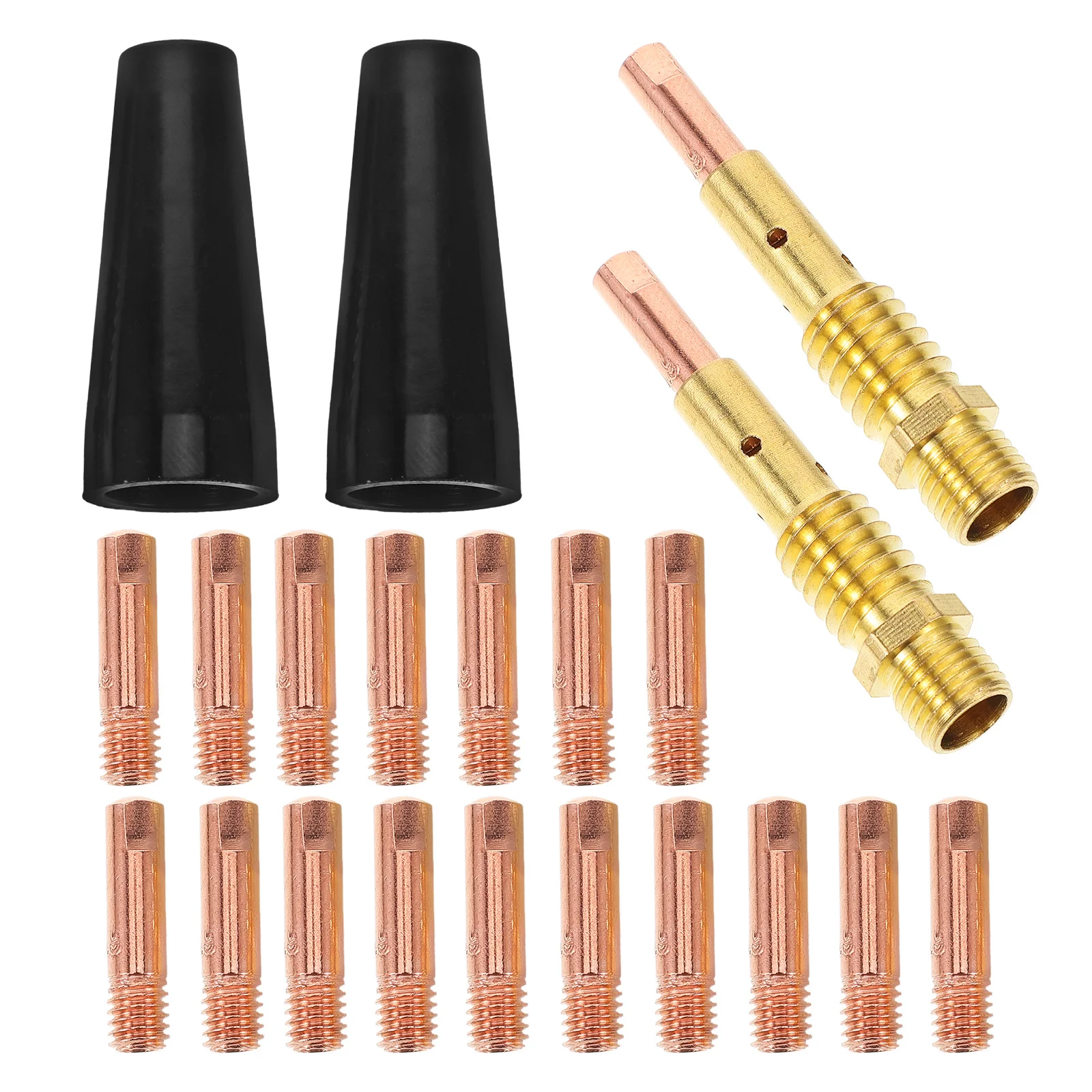 

24Pcs Welding Nozzle Tips Set Copper Replaceable Welding Gas Nozzles Accessories for Strong Reliable Welds Small Welder Nozzle