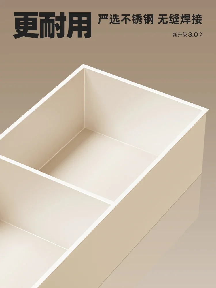 Cream Style Stainless Steel Niche Bathroom Embedded Bathroom Finished Storage Rack Metal Customized TV Cabinet Partition