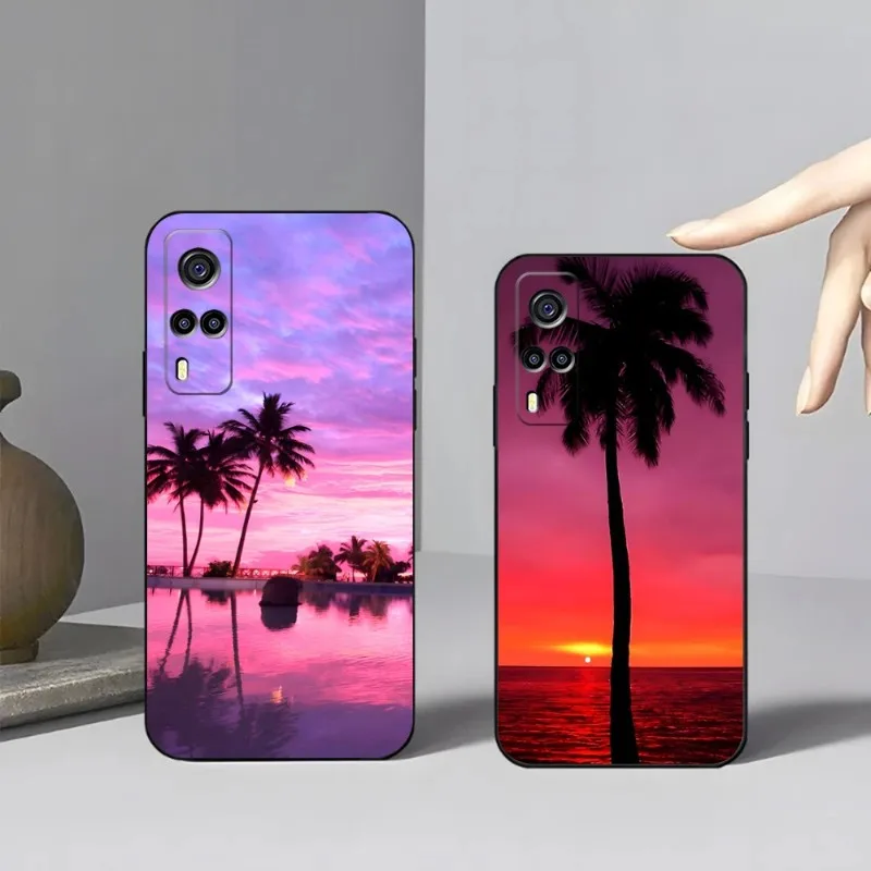 Palm Trees Phone Case For VIVO Y31 IQOO U5 9 V21e V23 Y31s Y73 X60 X70 X80 Y33s Y21 Y76 Y15s T1 Pro Plus Cover