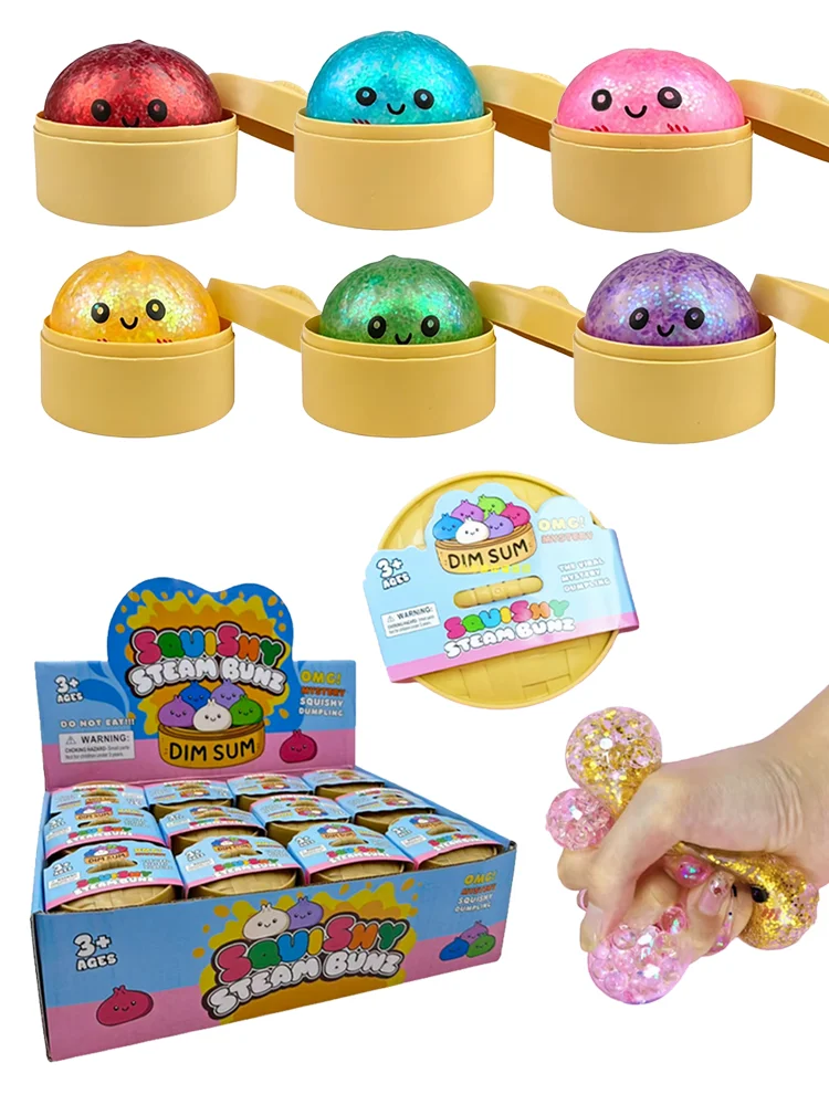 Blind Box Bunte Simulierte Knödel-Squishies zur Entspannung, Angstlinderung, Stressabbau und Stimmungsverbesserung, Rebound-Quetschspielzeug
