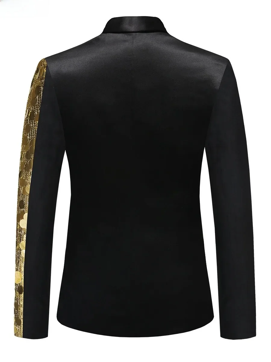 جديد الرجال الموضة المرقعة الترتر البدلة جاكيتات الزفاف عشاء الفرقة المرحلة الشارع أزياء مسرحية الذكور الحلل الدعاوى الحفلات #6