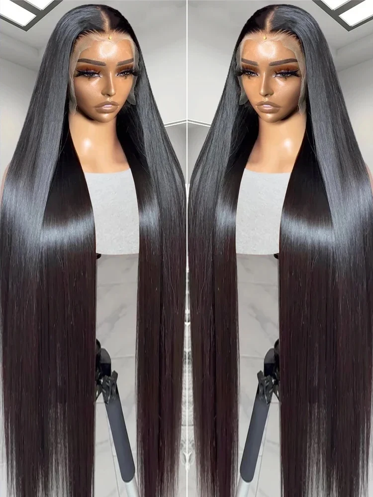 HD 5x5 Glueless Ready To Go Wear Straight 13x6 Lace Front Human Hair Wigs 30 40 Inch 250% Transparent 13x4 Lace Frontal Wigs