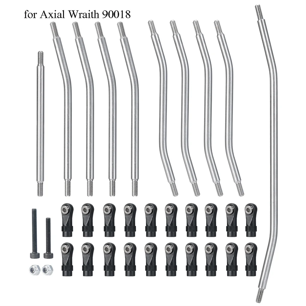 Set di aste di collegamento dello sterzo in acciaio inossidabile 1/10 RC Upgrade Part interasse Rc Set di aste di collegamento dello sterzo per Axial Wraith RC Car Part