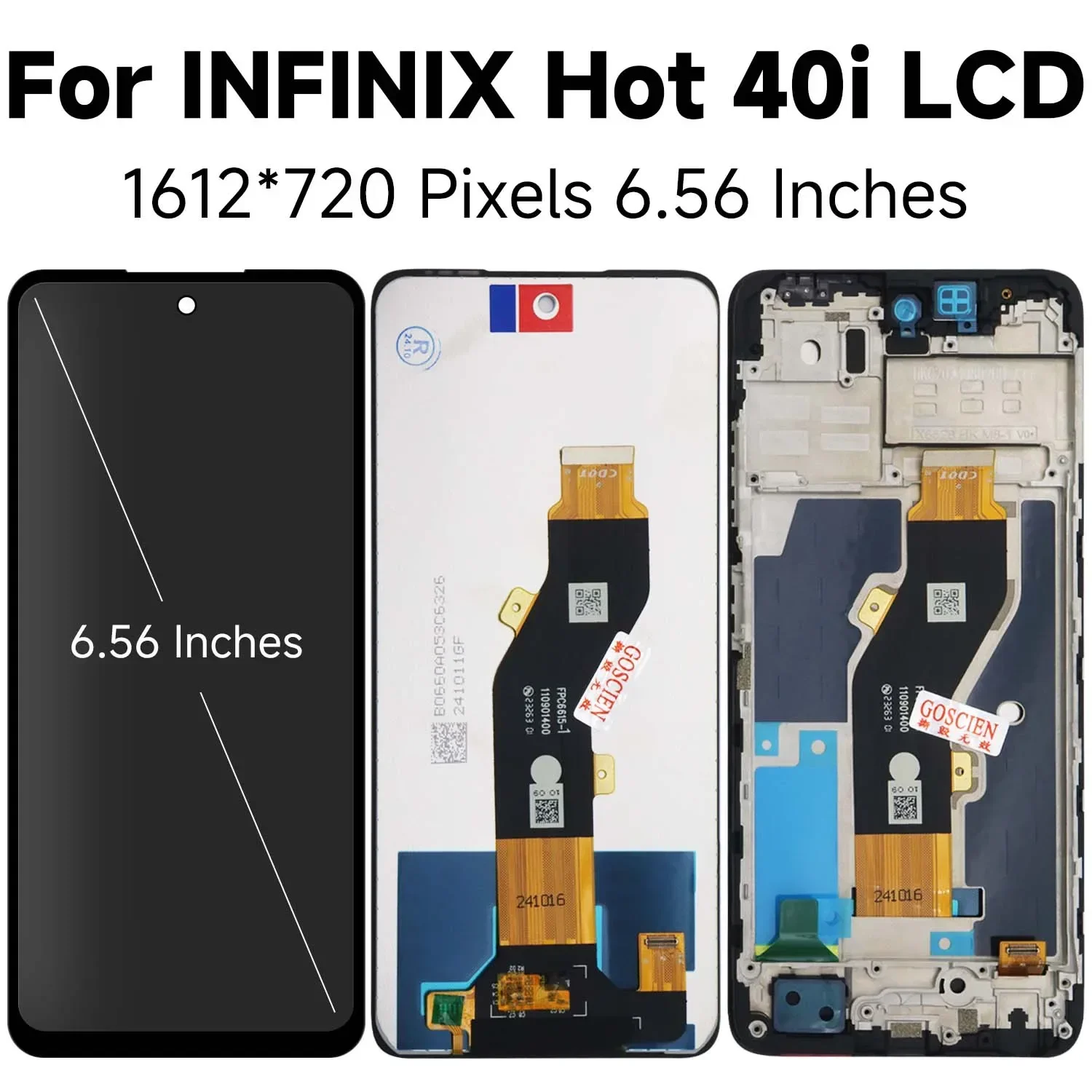 For Infinix Hot 40i X6528 X6528B LCD Display Touch Screen