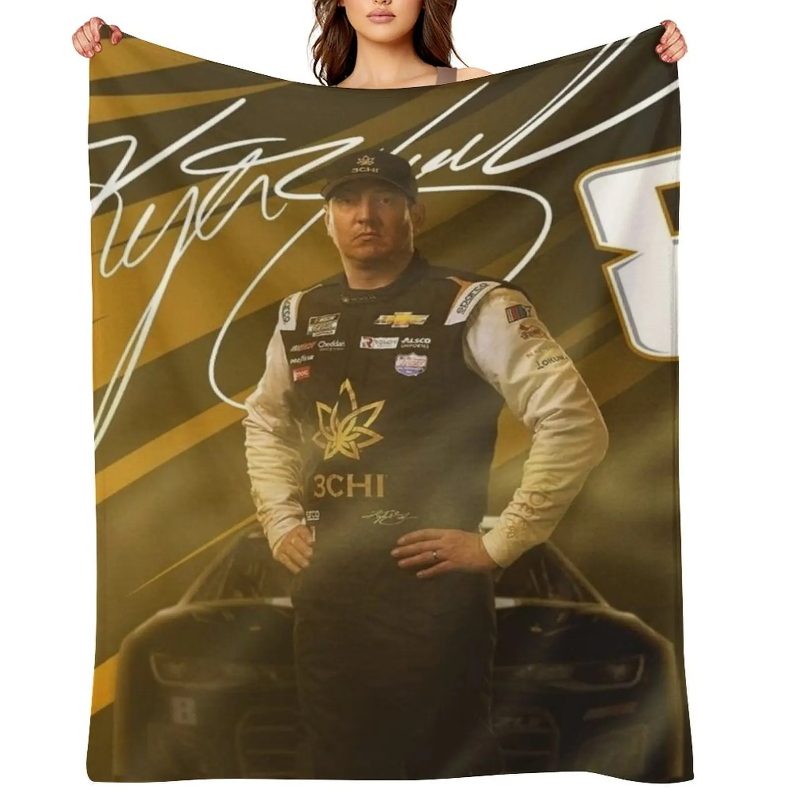

kyle busch Throw Blanket funny gift Soft Blankets For Bed Beach Blankets