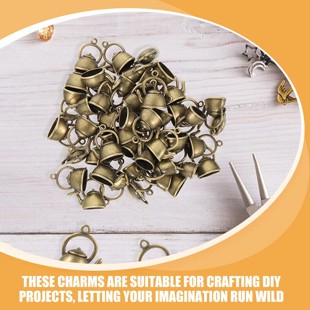 

30 Pcs Teapot Pendant Zinc Alloy Necklace Earring Charms DIY Accessories Small Teapot Crafting Elements Jewelry Decorations
