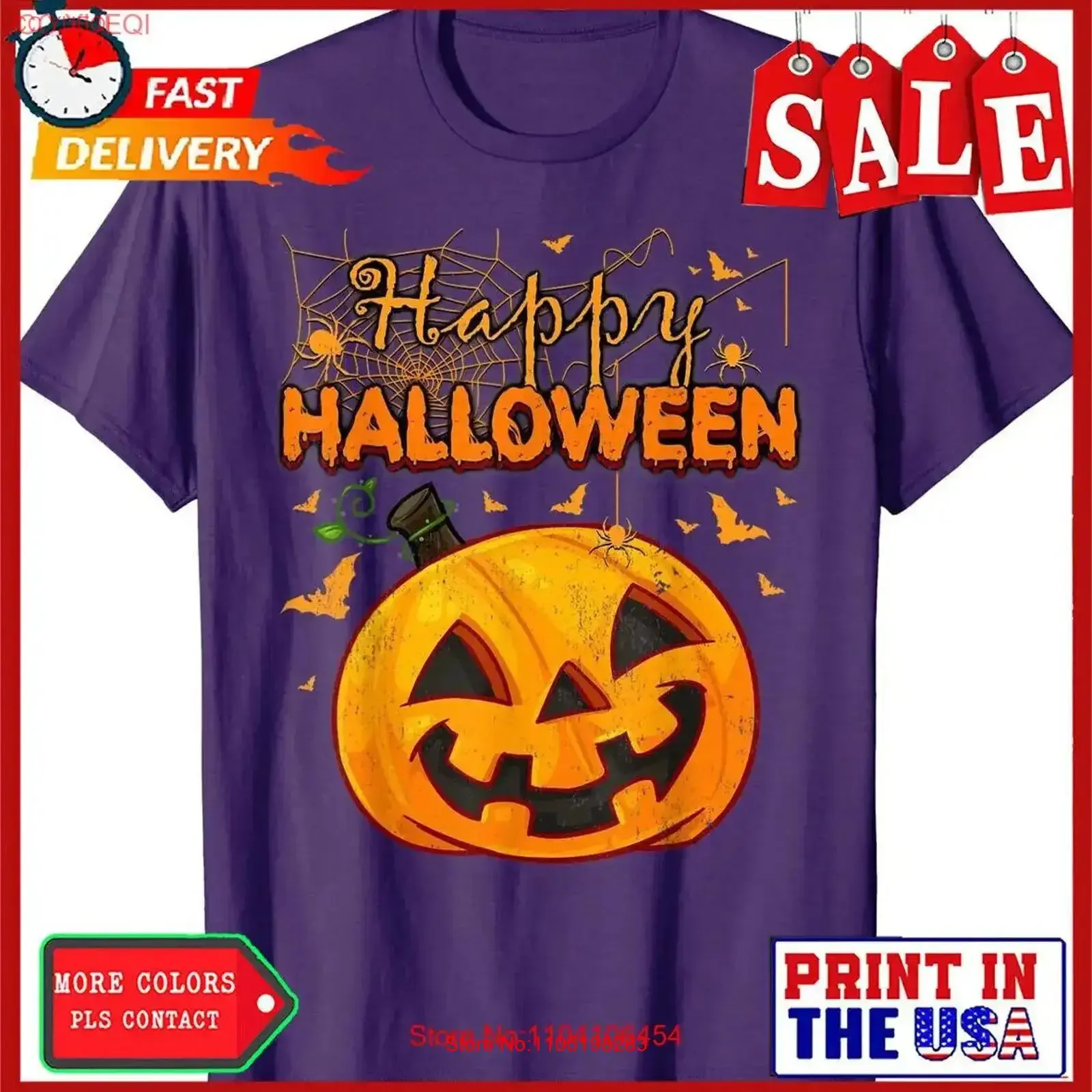 مضحك مخيف الموسم الرجعية اليقطين سعيد هالوين تي شيرت خمر غسلها للجنسين أوم أزياء أنيقة امتدت مريحة #1