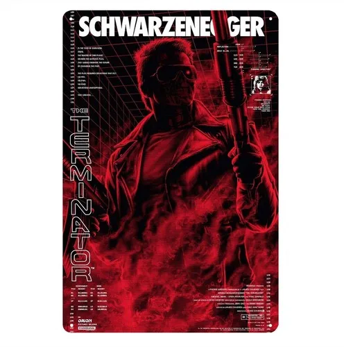 Terminator  Arnold Schwarzenegger Movie Metal Poster Tin Sign - Size: