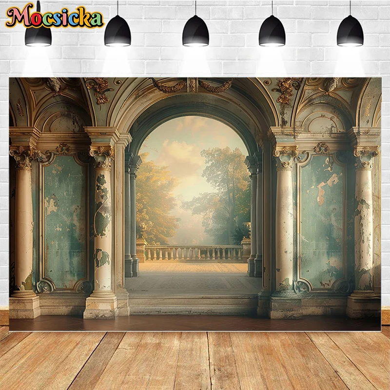 Mocsicka Photography Background European Palace Texture Mural Decor Adult Wedding Maternity Portrait Backdrop Photo Studio