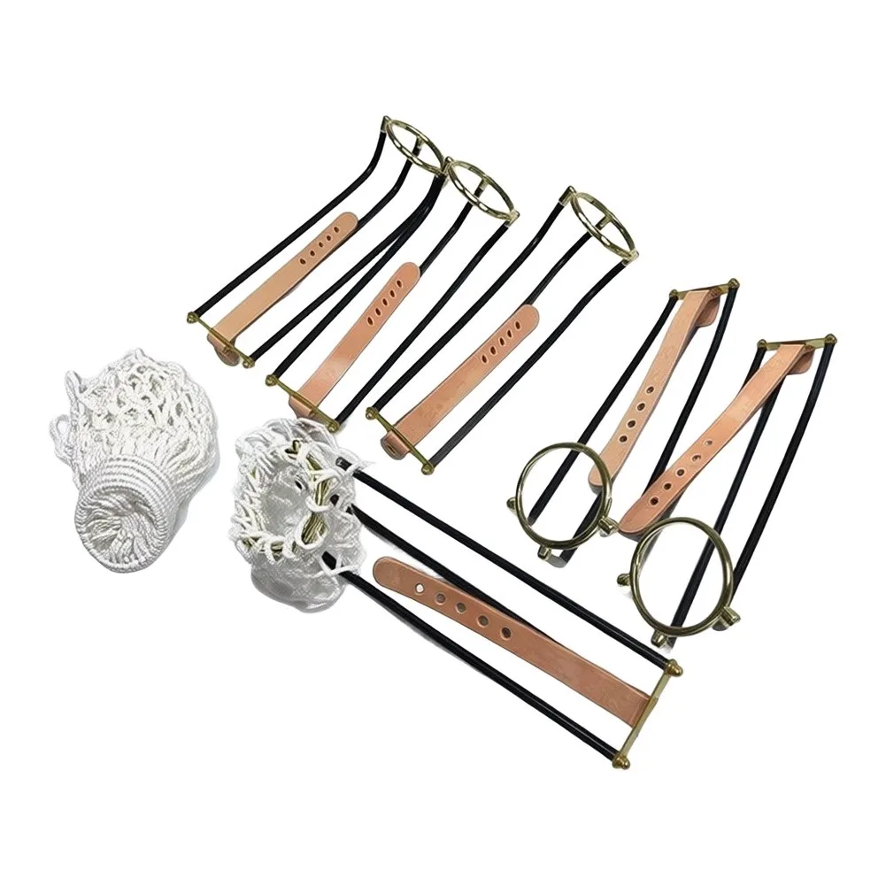 pool-cue-track-net-66mm-inner-ring-for-snooker-tables-foldable-leather-iron-frame-1500g-weight-cotton-rope-bag-set