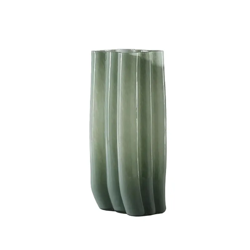 Medieval vase light luxury high-end glass flower arrangement water retro dining table large-diameter creative decoration
