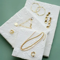 Jewelry Display Stand Ins Style White Jewelry Display Tray Ring Earrings Necklace Shop Window Photo Props