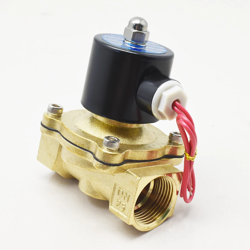 Direct Acting 2/2 Way Normally Closed 2W250 25 1 Inch Brass Water Electric Solenoid Control Valve Air and Water