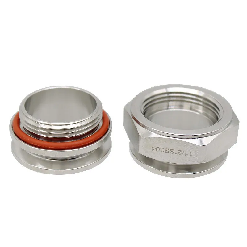 304 Sanitary Food Grade Double Clamp Water Tank Inlet Outlet Interface Fittings Clamp Quick-Install Water Tank Connector