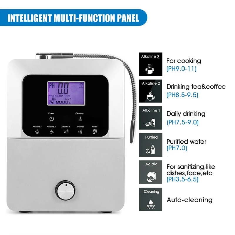 11 plates Muiltifunctional Alkaline Water Ionizer Machine pH 3-11 Alkaline Acidic Water Purifier kangen Water Ionizer Machine