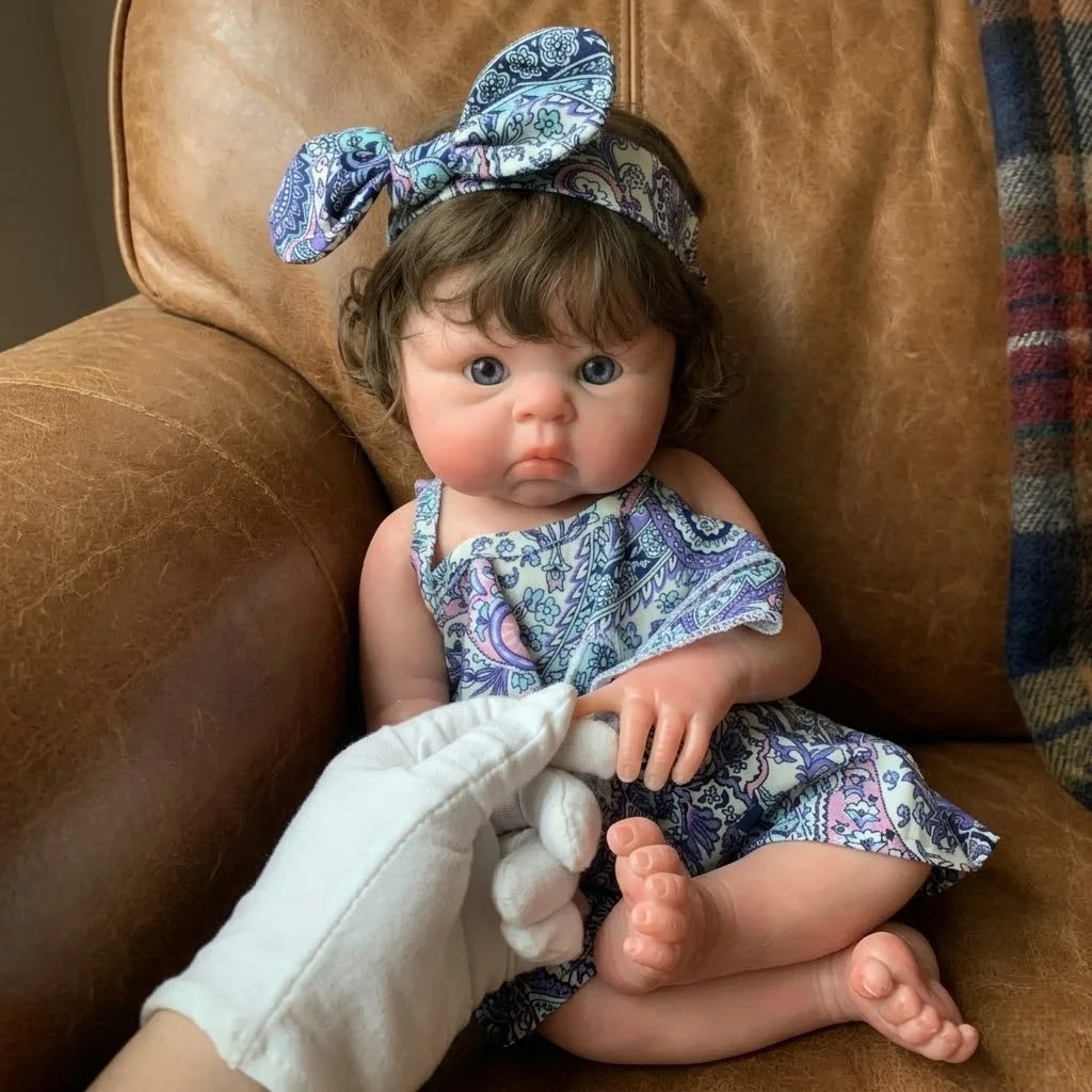 OtardDolls 45cm Realistic Washable Silicone Reborn Doll Open Mouth Cute Girl Anatomically Correct Waterproof Play Doll