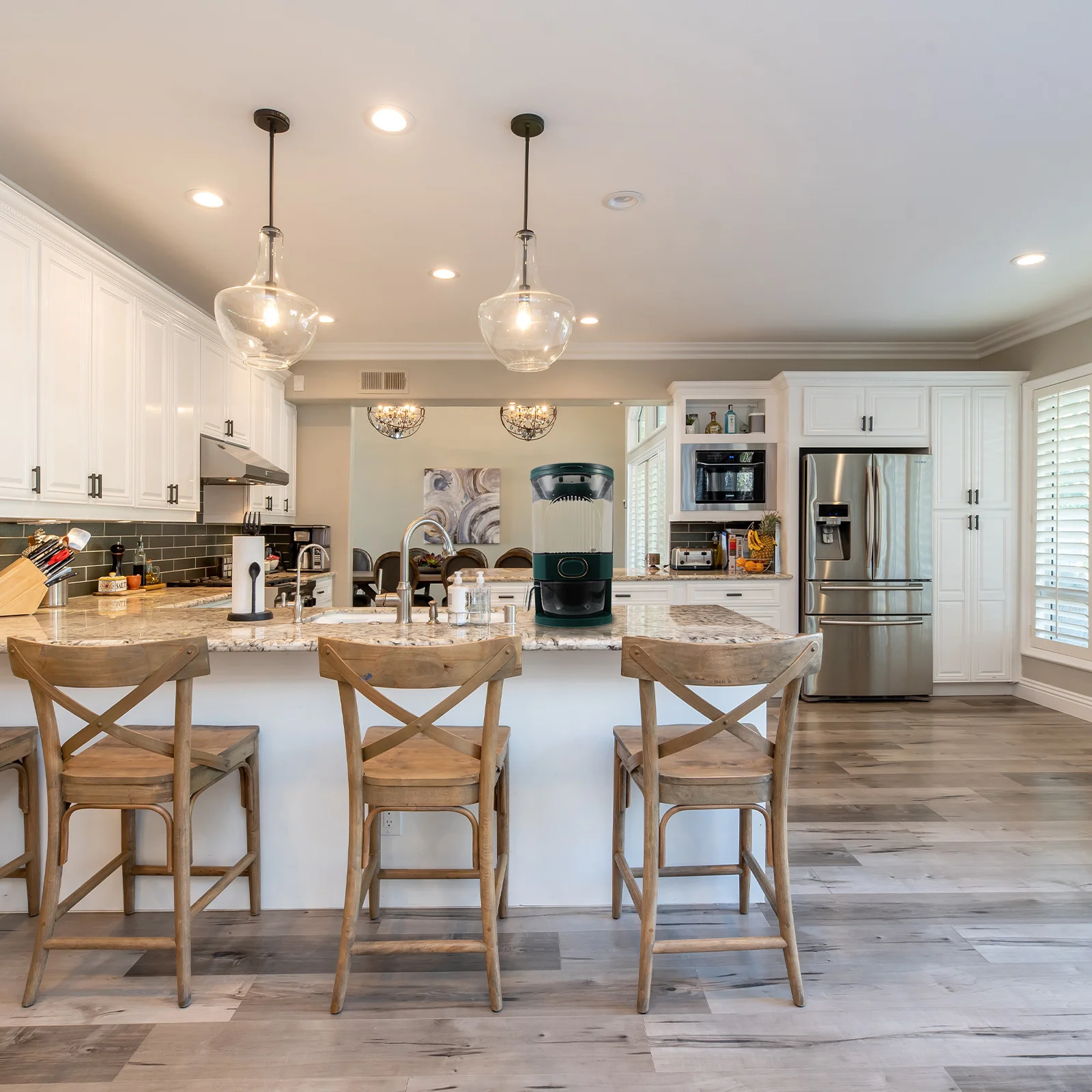 

Rice Dispenser Pressing Cereal Bean Storage Container Transparent Design Ergonomic Kitchen Use Longtime Reusable Not Easy Break