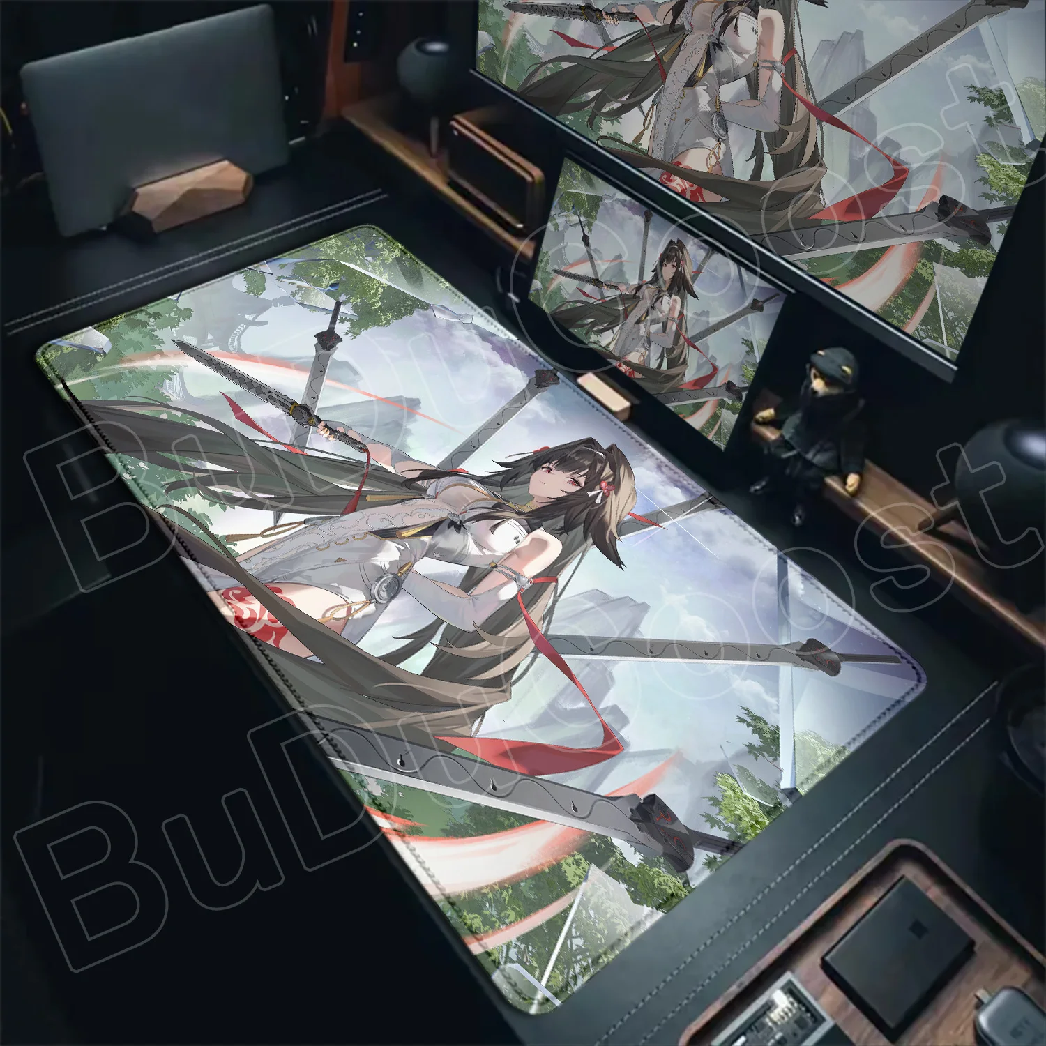 ZZZ Ye Shunguang Mauspad, niedliches Anime-Mädchen, PC-Gaming-Zubehör, groß, 900 x 400 mm, für Spiele, Laptop, große Zenless Zone Zero-Tastaturmatte – Detail 9