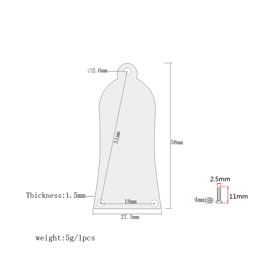 Black Metal Guitar Truss Rod Cover 2-Hole Bell Shape for Acoustic Electric Guitar Bass Replacement Parts