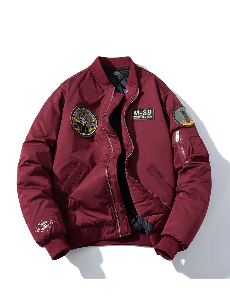 

Свободная куртка-бомбер из хлопка с вышивкой в американском стиле для мужчин и женщин, верхняя одежда