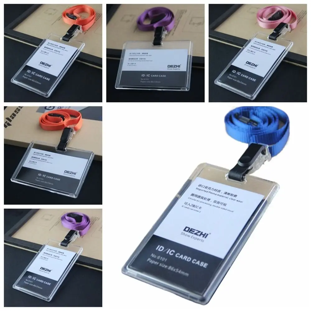 Work Identity ID Card Holder Employee Card with Lanyard Business Card Holder Neck Straps Bank Card Name Card Cover