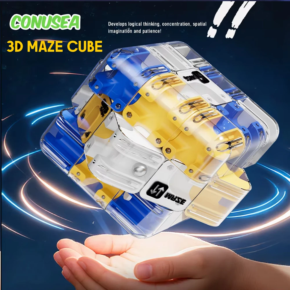 Boule de Cube magique 3D, labyrinthe, Puzzle, jeux anti-Stress, formation à la pensée logique pour enfants, jouets éducatifs pour garçons et filles