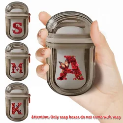 1pcs Portable Soap Box Soap Storage Container Leakproof Soap Container With Lid Home Bathroom For Travel Red Rose Letter Pattern