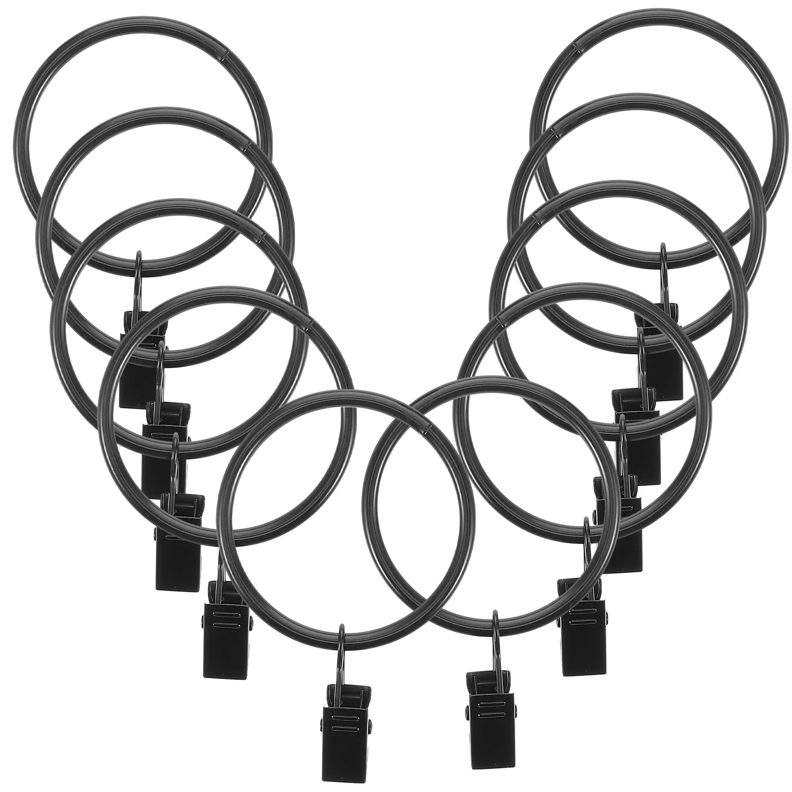 10 PCS Ring Clip Curtain Hooks Clips with Accessories for Drapes Fastener Rings