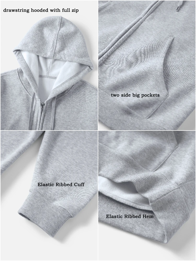 VITALINOVO Damen-Herbst-Kapuzenpullover mit Reißverschluss, Sweatshirts, Fleece-gefütterte Winterjacke mit Kapuze und Kordelzug, locker sitzende Trainingsjacken, Oberteil – Detail 8