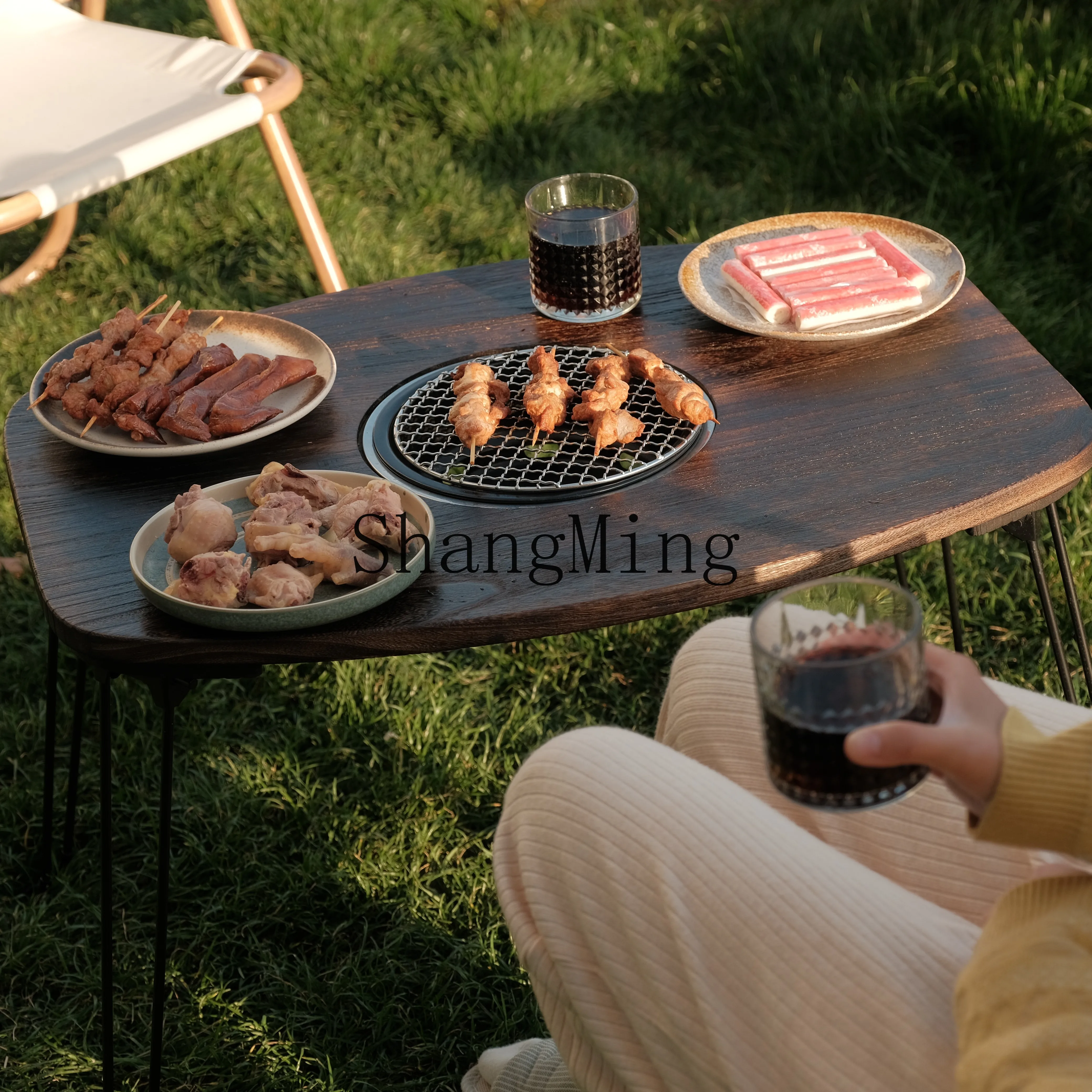 CL courtyard barbecue table foldable portable table outdoor stove tea camping