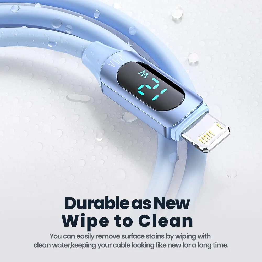 Toocki Display USB Cable For iPhone Charger 14 13 12 11 Pro Max X XS XR Fast Charging Liquid Silicon Charger Lighting Cable Wire image 5