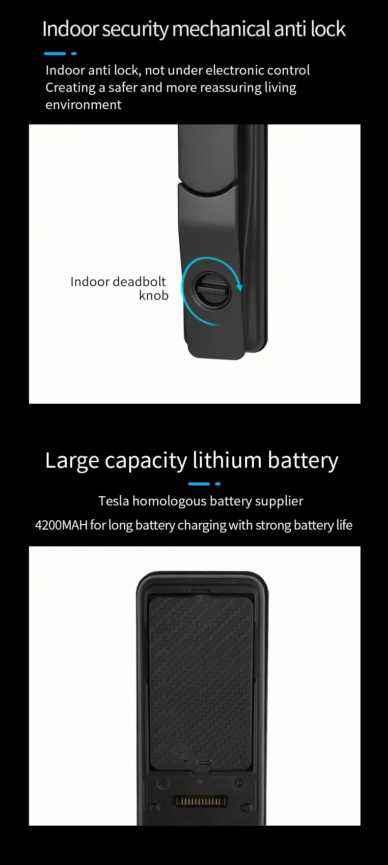 003 HUNE Wholesale Price Smart Lock WIFI APP Control Fingerprint Keyless Unlocking Tuya Smart Door Locks For Wooden Door