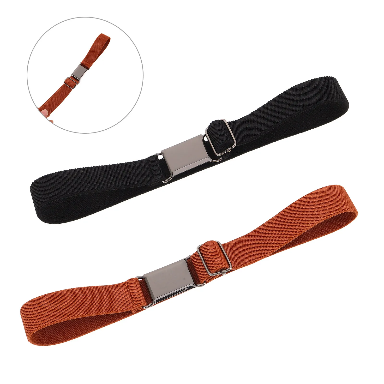 2Pcs Adjustable Elastic Belt for Soft Stretchy Waistband Comfortable Trousers Belt School Uniform Jeans