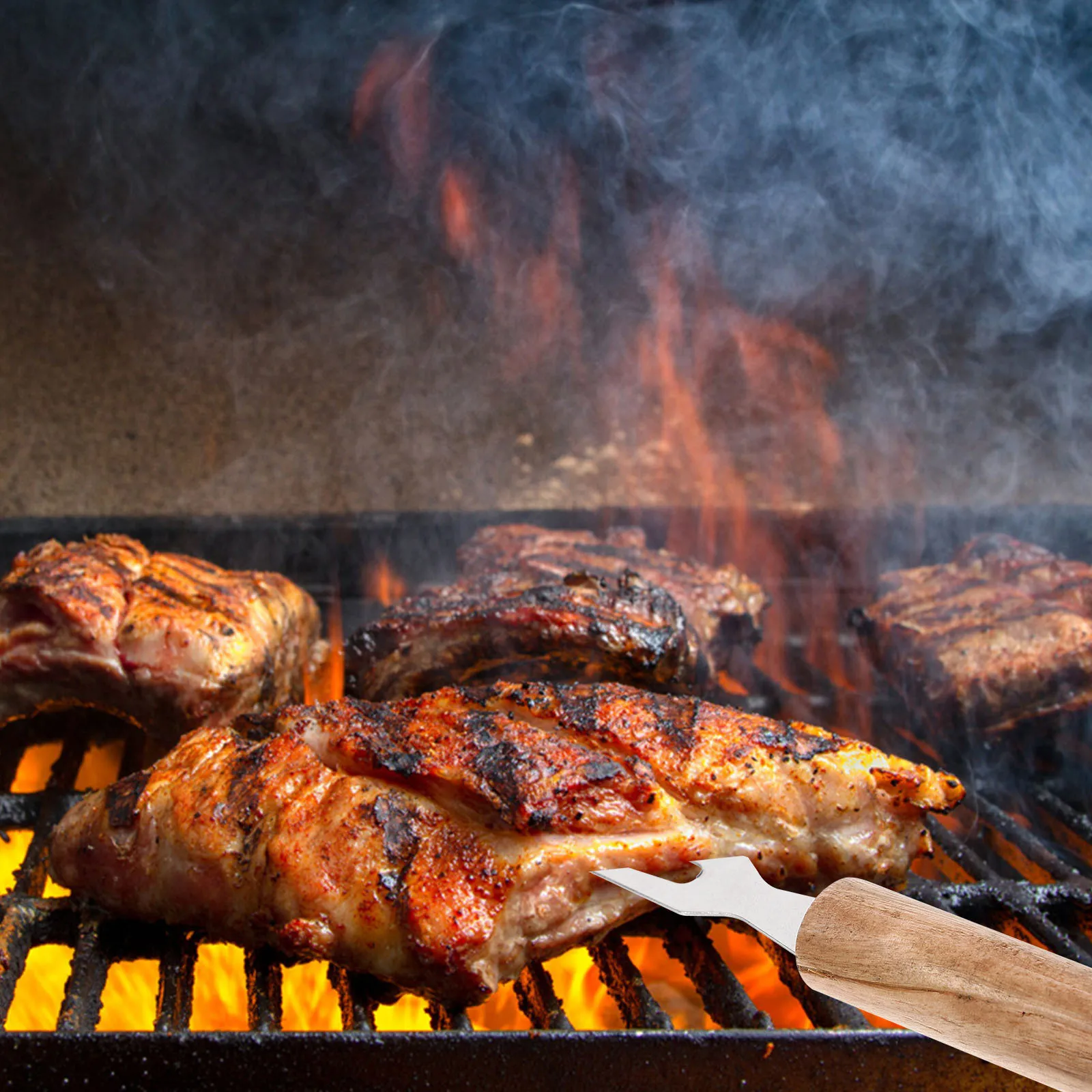 

6Pcs Barbecue Forks Small Corn Holders Stainless Steel Needles Anti-Scald Bbq Tools for Outdoor Cooking Snacks Desserts